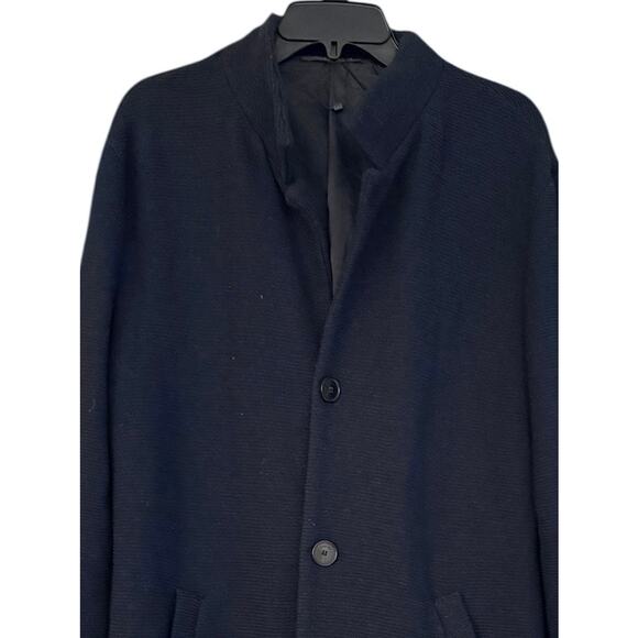 Zara Man Navy Knit Lined Coat Jacket US XL Made in Italy VGUC Versatile Trendy - Picture 4 of 11